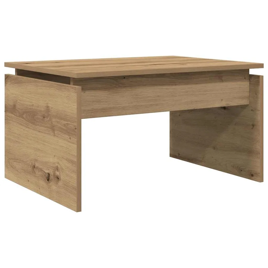 Table basse chêne artisanal 68x50x38 cm bois d'ingénierie - 6