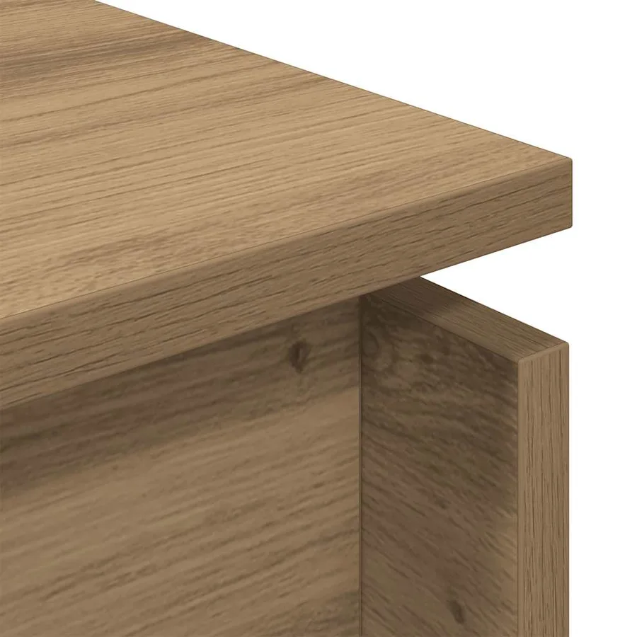 Table basse chêne artisanal 68x50x38 cm bois d'ingénierie - 7