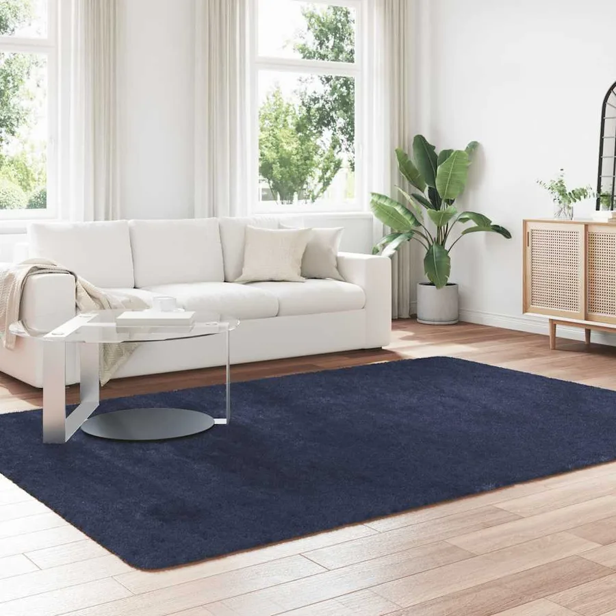 Tapis shaggy à poils longs NAVARRA bleu marine 200x290 cm - 3
