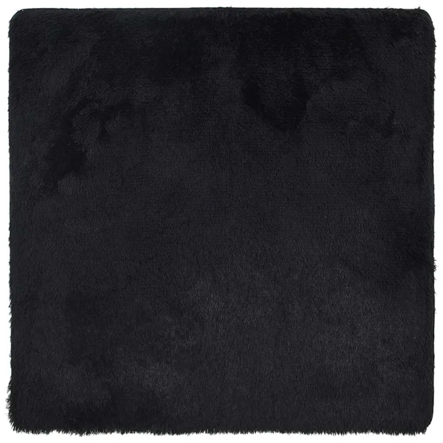 Tapis shaggy à poils longs NAVARRA noir 160x160 cm polyester - 2