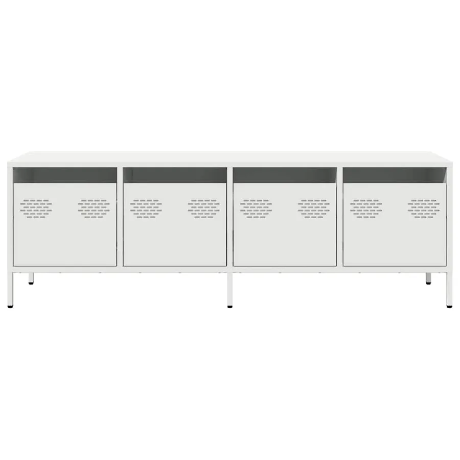 Meuble TV blanc 135x39x43,5 cm acier laminé à froid - 4