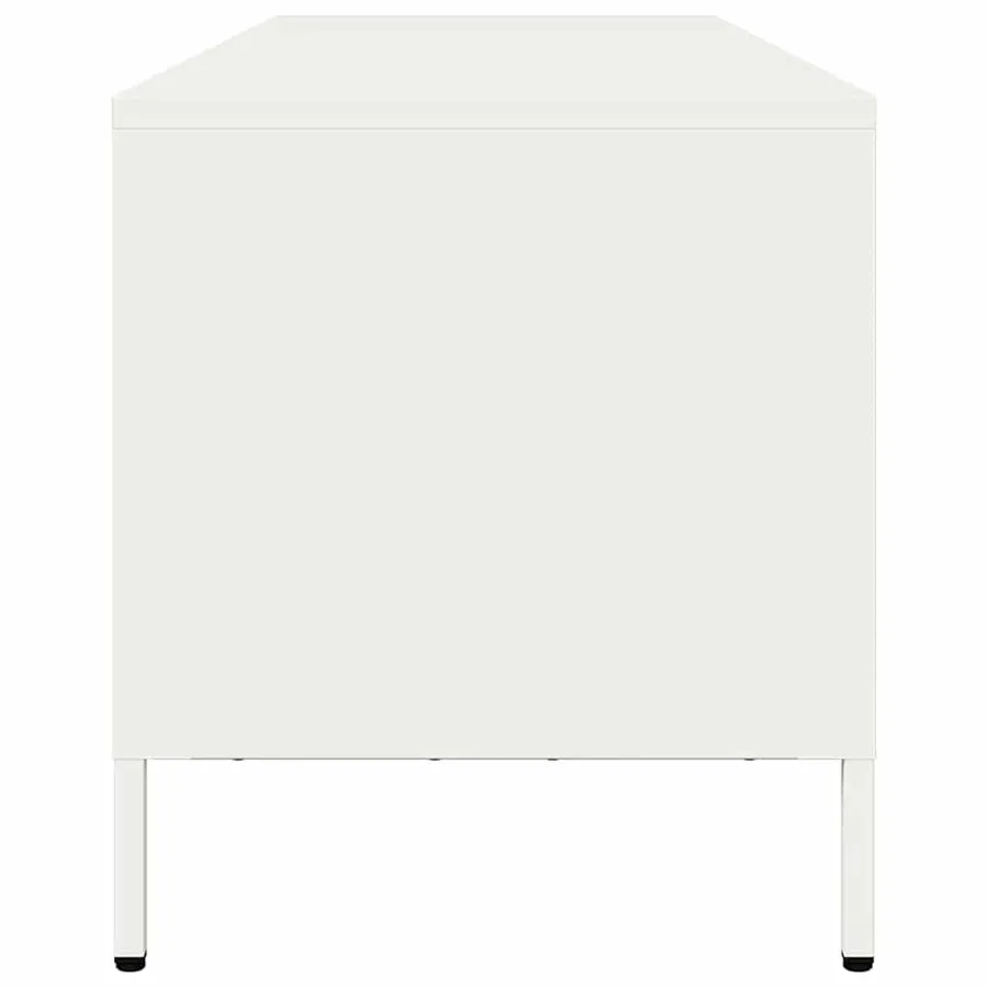 Meuble TV blanc 135x39x43,5 cm acier laminé à froid - 6