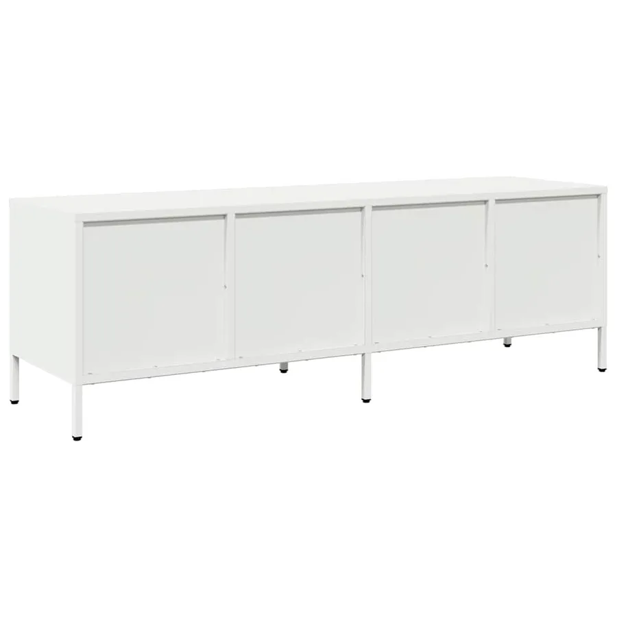 Meuble TV blanc 135x39x43,5 cm acier laminé à froid - 7