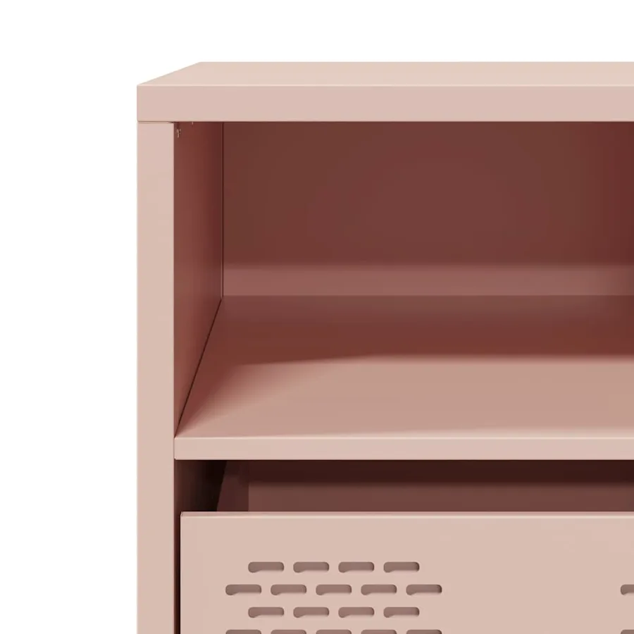 Meuble TV rose 101,5x39x43,5 cm acier laminé à froid - 9