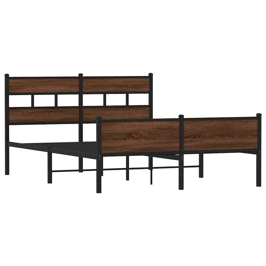 Cadre de lit sans matelas chêne marron 140x190 cm - 3