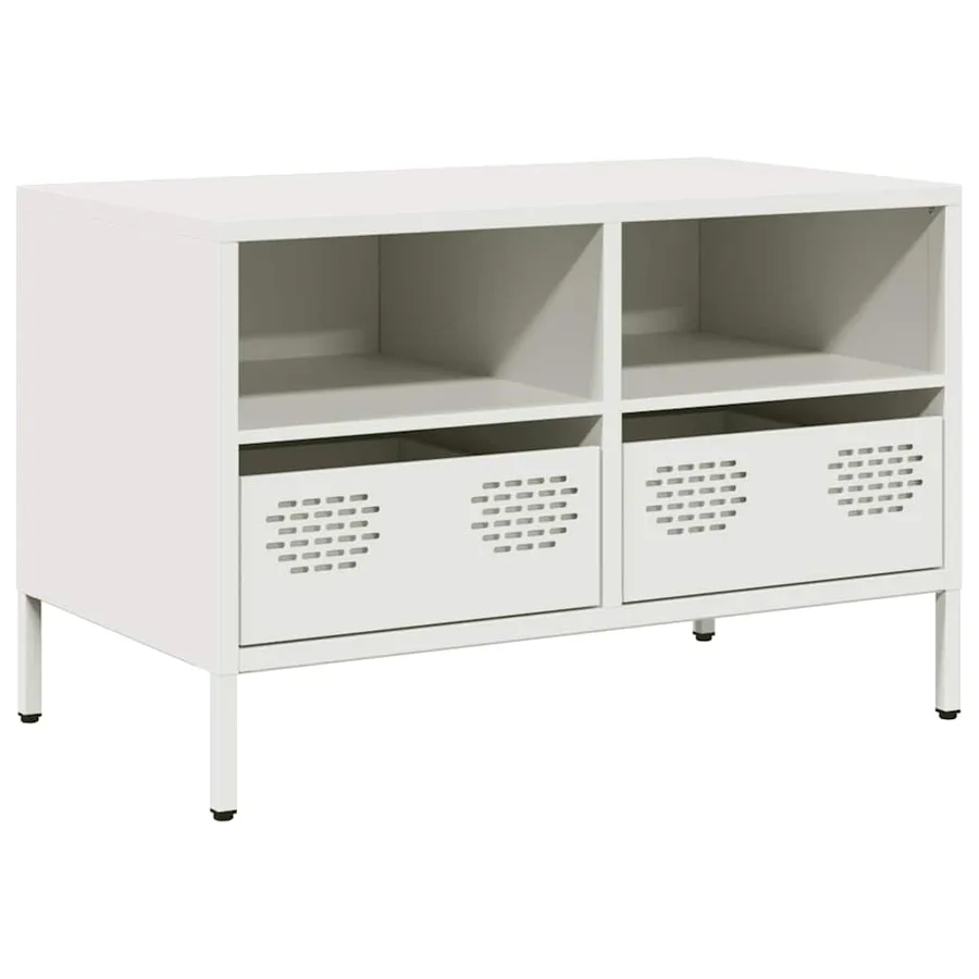Meuble TV blanc 68x39x43,5 cm acier laminé à froid - 2