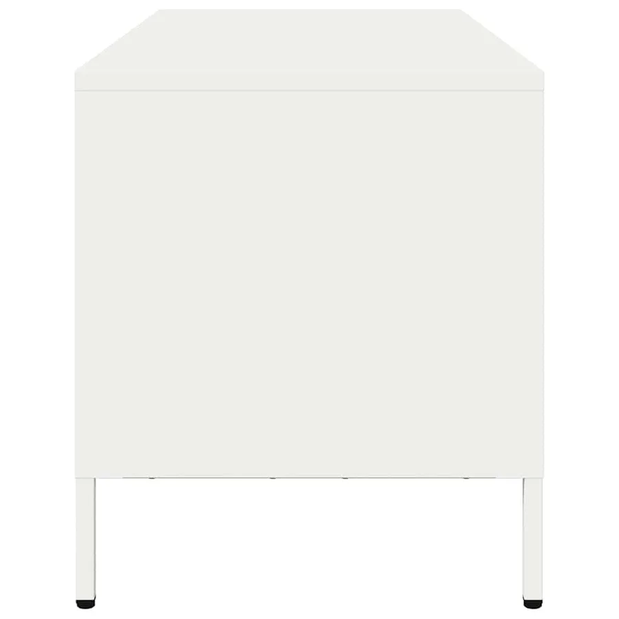 Meuble TV blanc 68x39x43,5 cm acier laminé à froid - 6