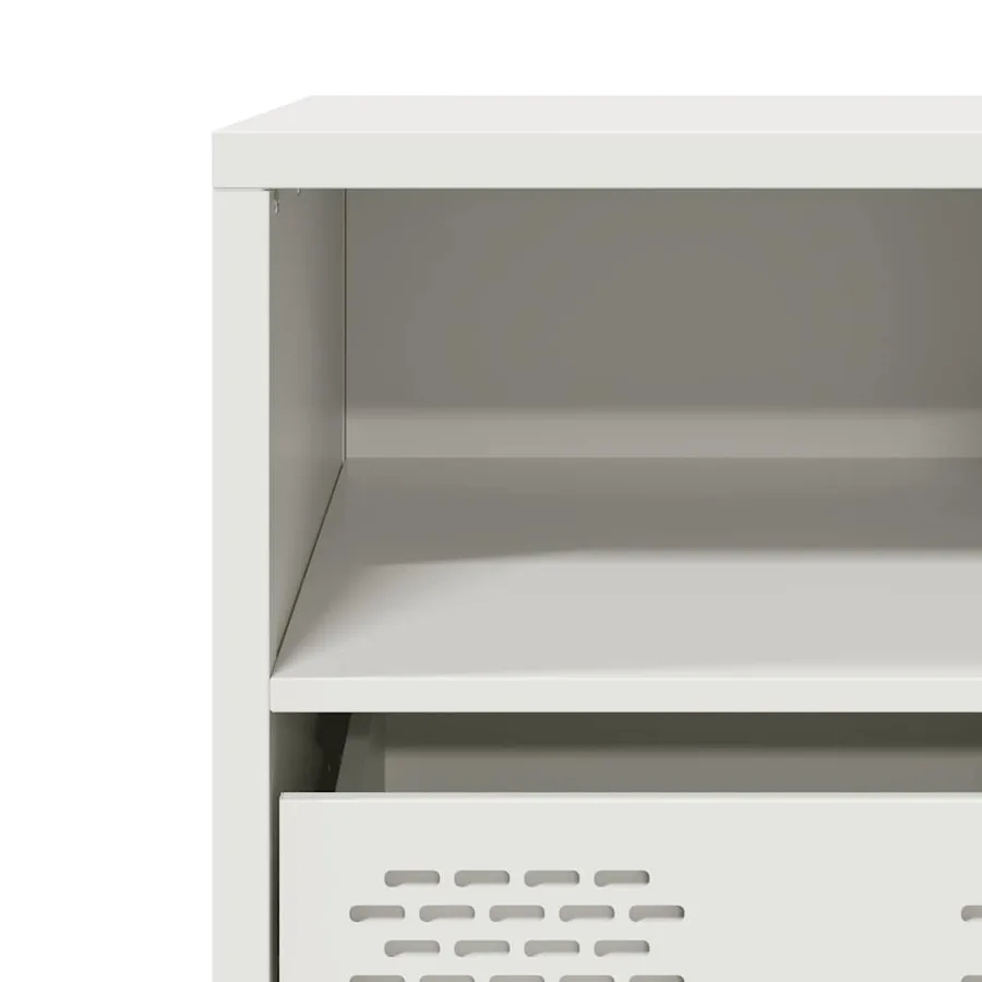 Meuble TV blanc 68x39x43,5 cm acier laminé à froid - 9