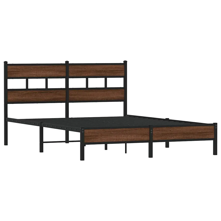 Cadre de lit sans matelas chêne marron 150x200 cm - 3