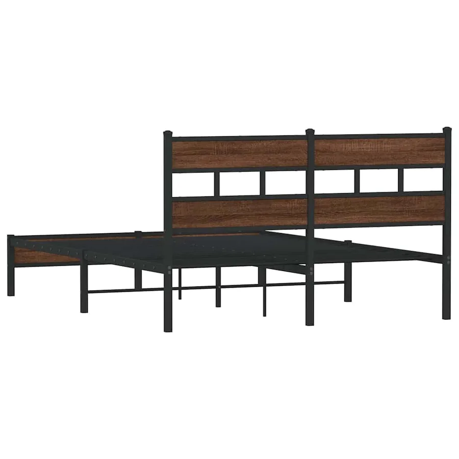 Cadre de lit sans matelas chêne marron 150x200 cm - 6