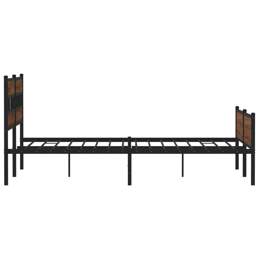 Cadre de lit en métal sans matelas chêne marron 193x203 cm - 5