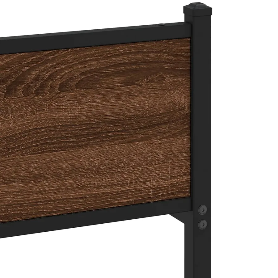 Cadre de lit en métal sans matelas chêne marron 193x203 cm - 7
