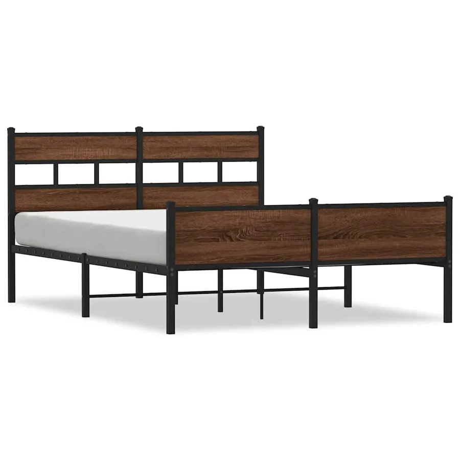 Cadre de lit sans matelas chêne marron 150x200 cm - 2