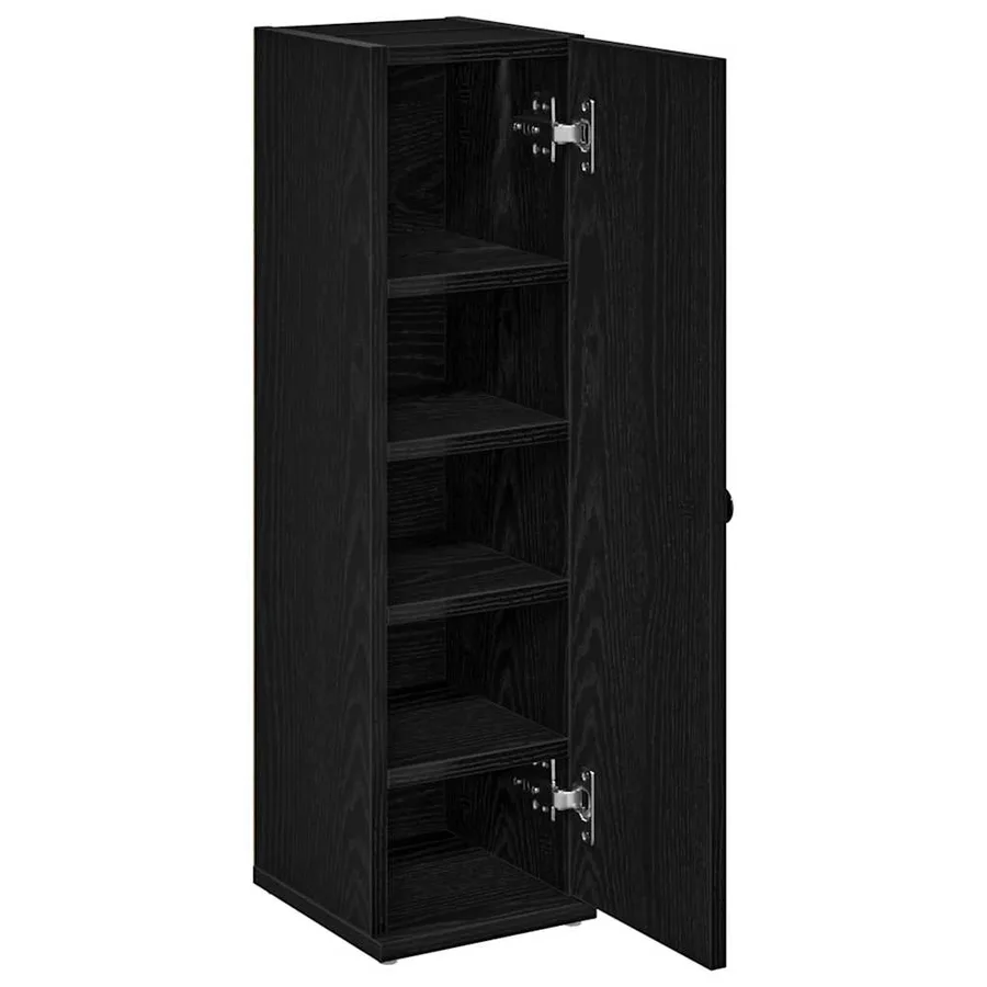 Meuble de salle de bain avec porte-rouleau noir 20,5x22x72 cm - 5