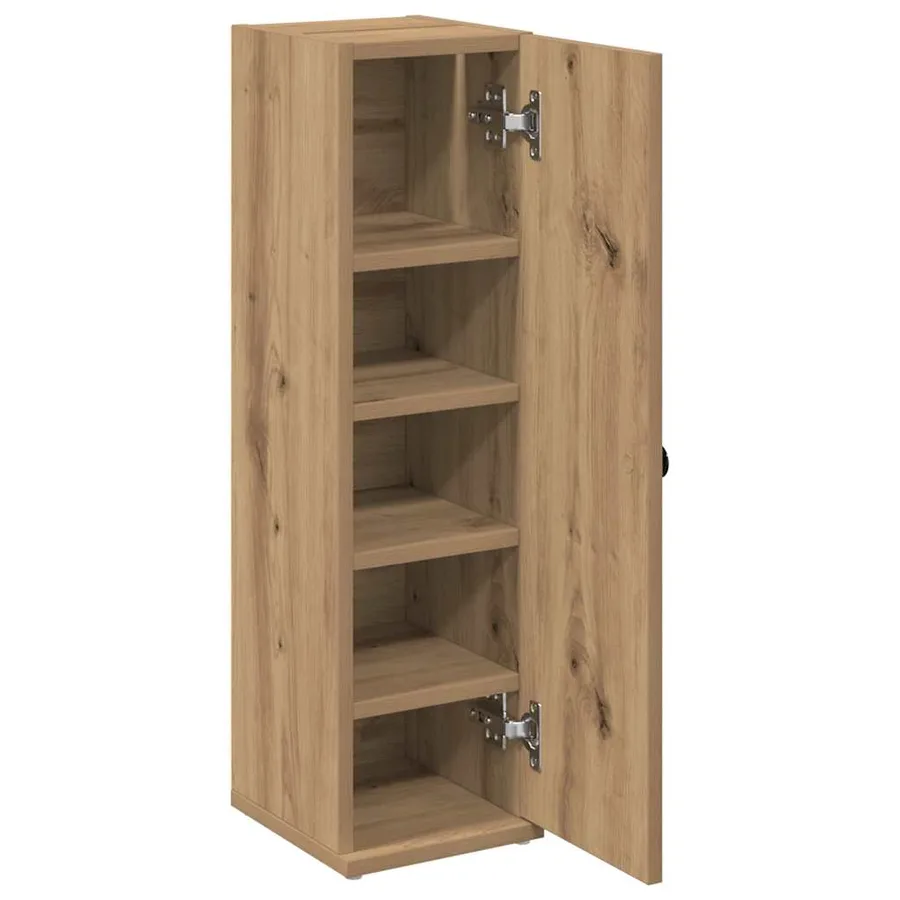 Meuble de salle de bain avec porte-rouleau chêne artisanal - 5
