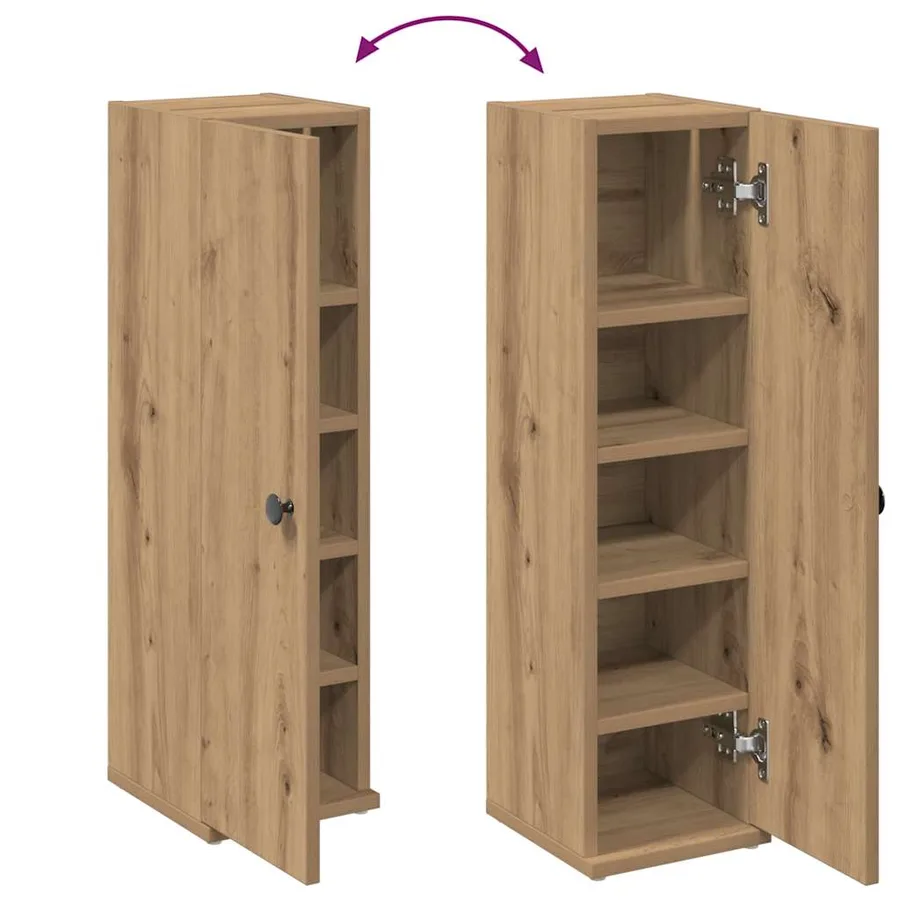 Meuble de salle de bain avec porte-rouleau chêne artisanal - 8