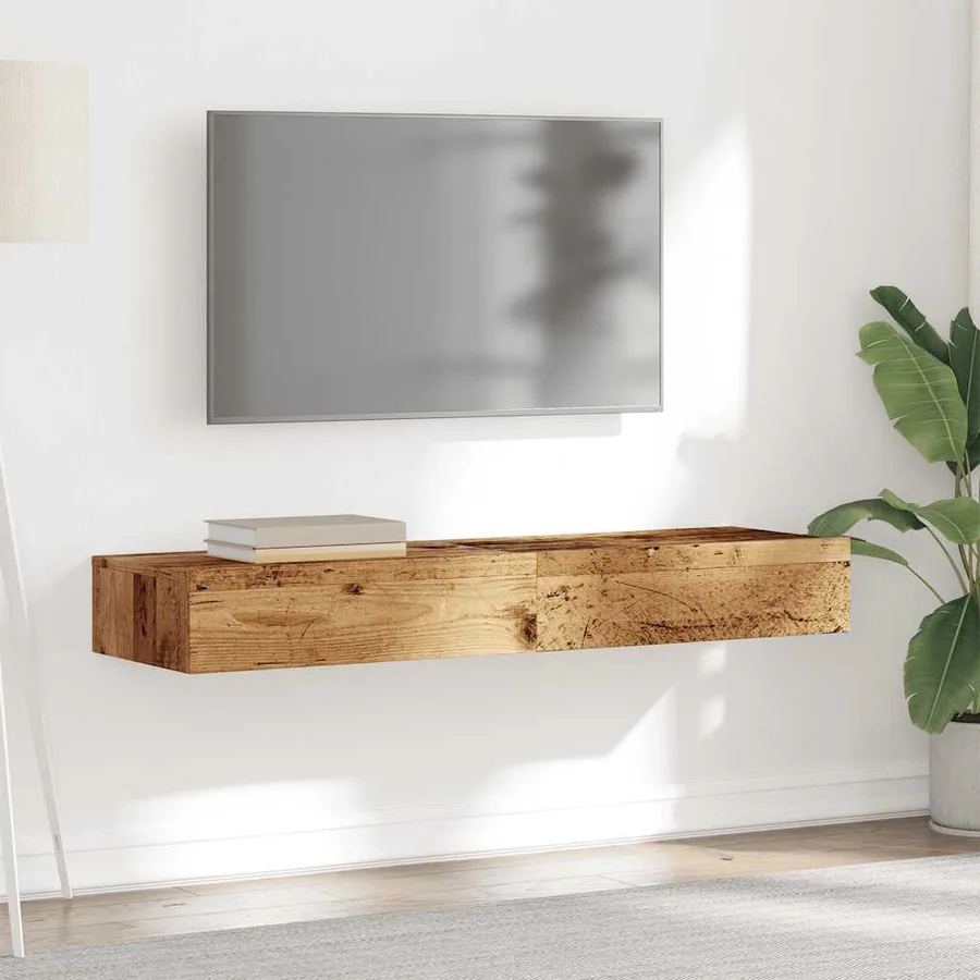 Meubles TV avec éclairage LED 2 pcs vieux bois 60x35x15,5 cm - 5
