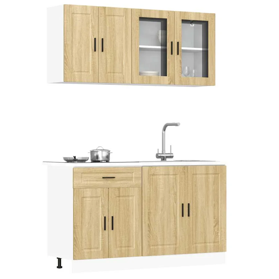 Ensemble de 4 meubles de cuisine "Porto" en chêne Sonoma
