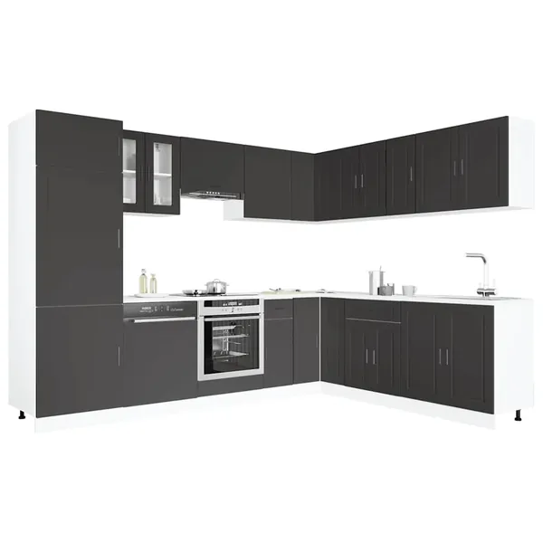 Ensemble d'armoires de cuisine 14 pcs Porto bois d'ingénierie