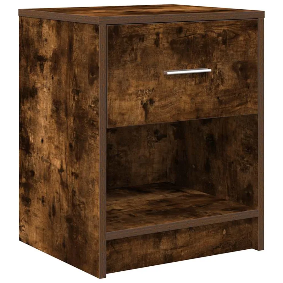Tables de chevet 2 pcs avec tiroir chêne fumé 40x34x50 cm - 6