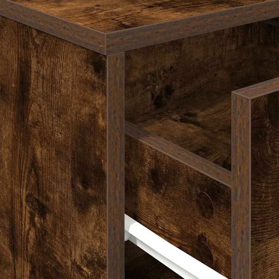 Tables de chevet 2 pcs avec tiroir chêne fumé 40x34x50 cm - 9
