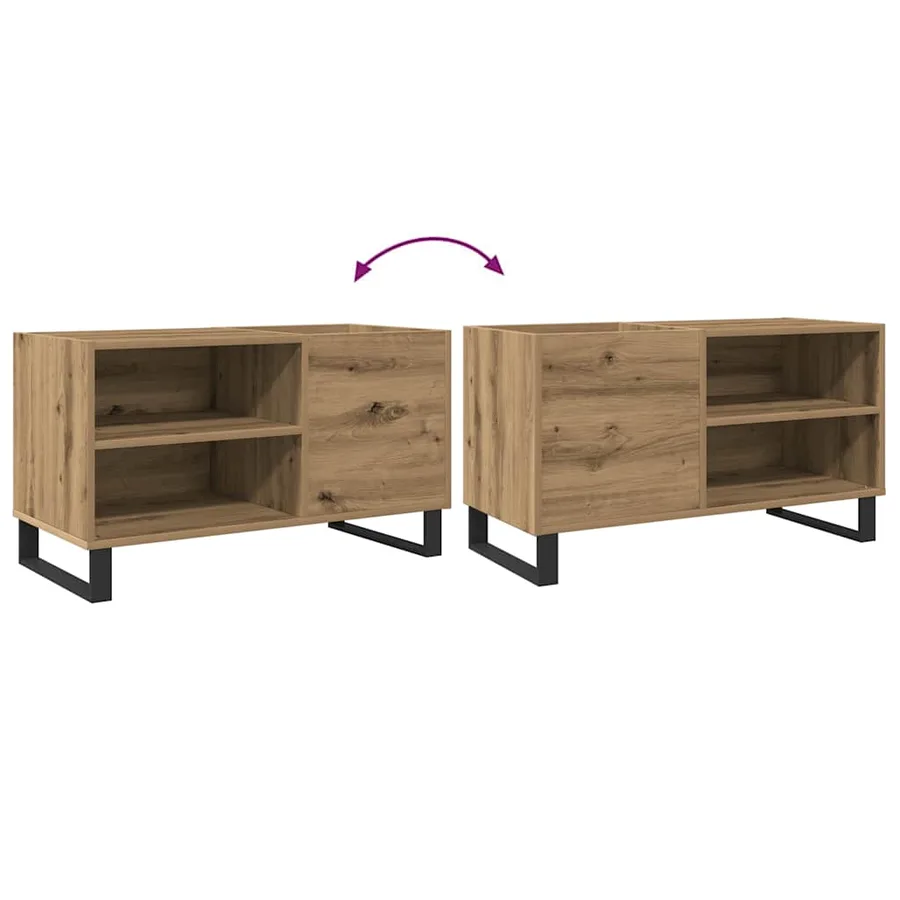 Armoire à disques chêne artisanal 84,5x38x48 cm bois ingénierie - 7