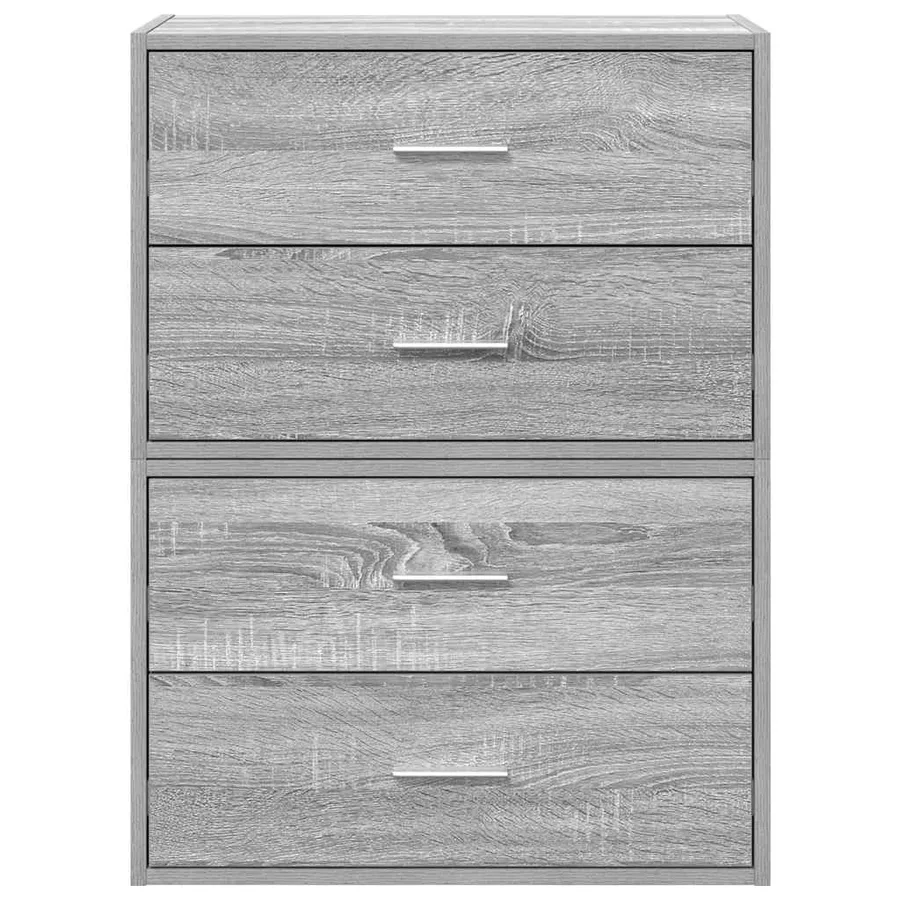 Armoires avec 2 tiroirs 2 pcs sonoma gris bois d'ingénierie - 4