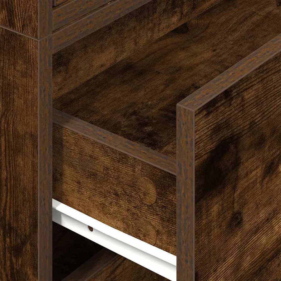 Armoires avec 2 tiroirs 2 pcs chêne fumé bois d'ingénierie - 8