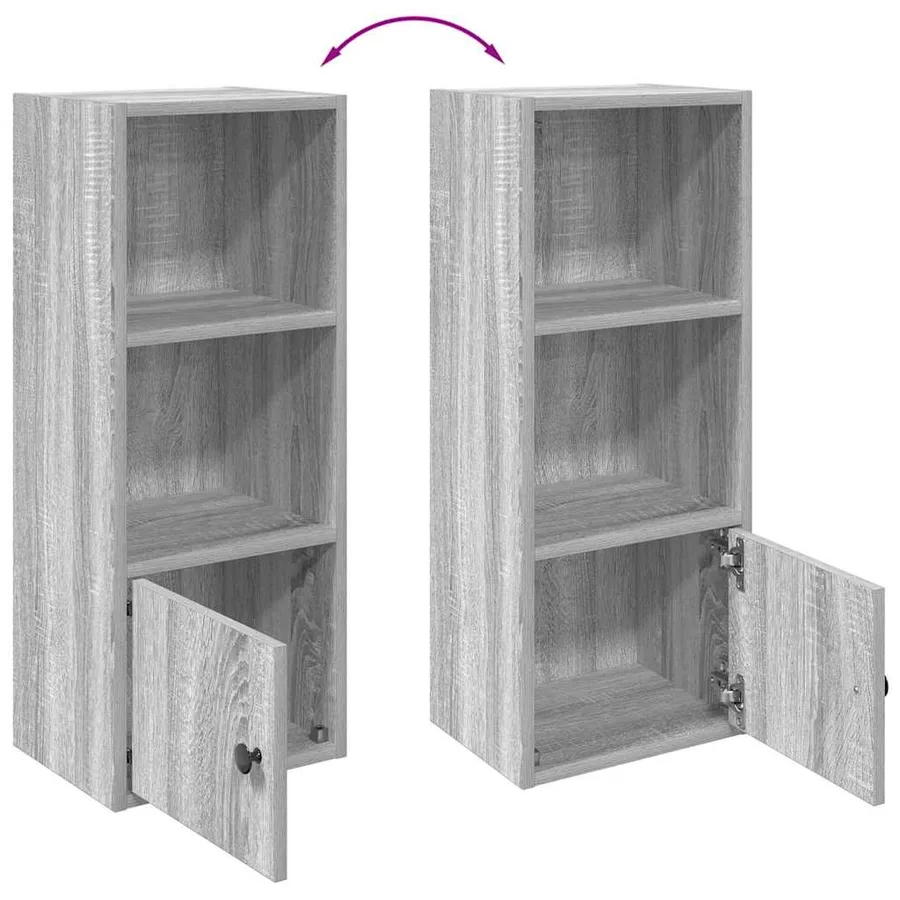 Bibliothèque sonoma gris 31x24x77 cm bois d'ingénierie - 8