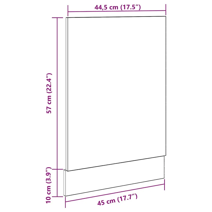 Panneau de lave-vaisselle "Lyon" Gris béton 45 x 3 x 67 cm - 8
