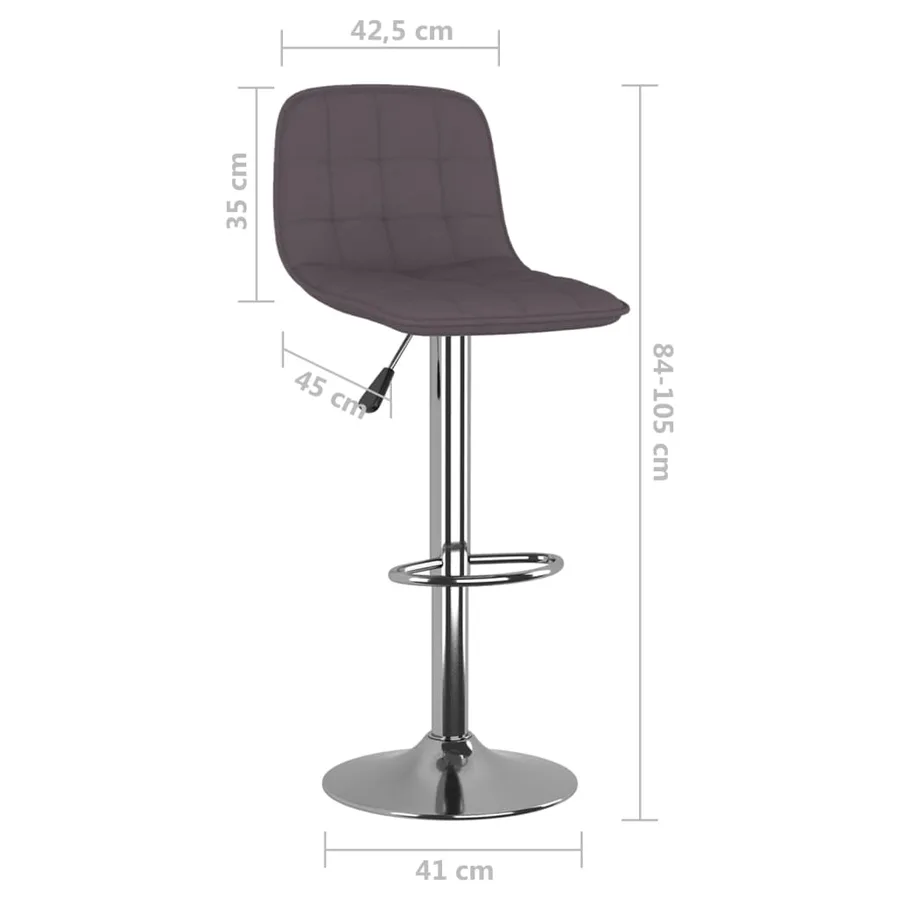 Tabourets de bar lot de 2 taupe tissu - 10