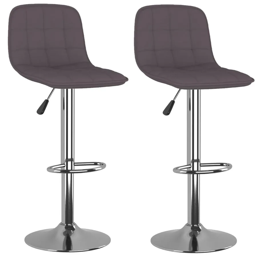 Tabourets de bar lot de 2 taupe tissu - 2