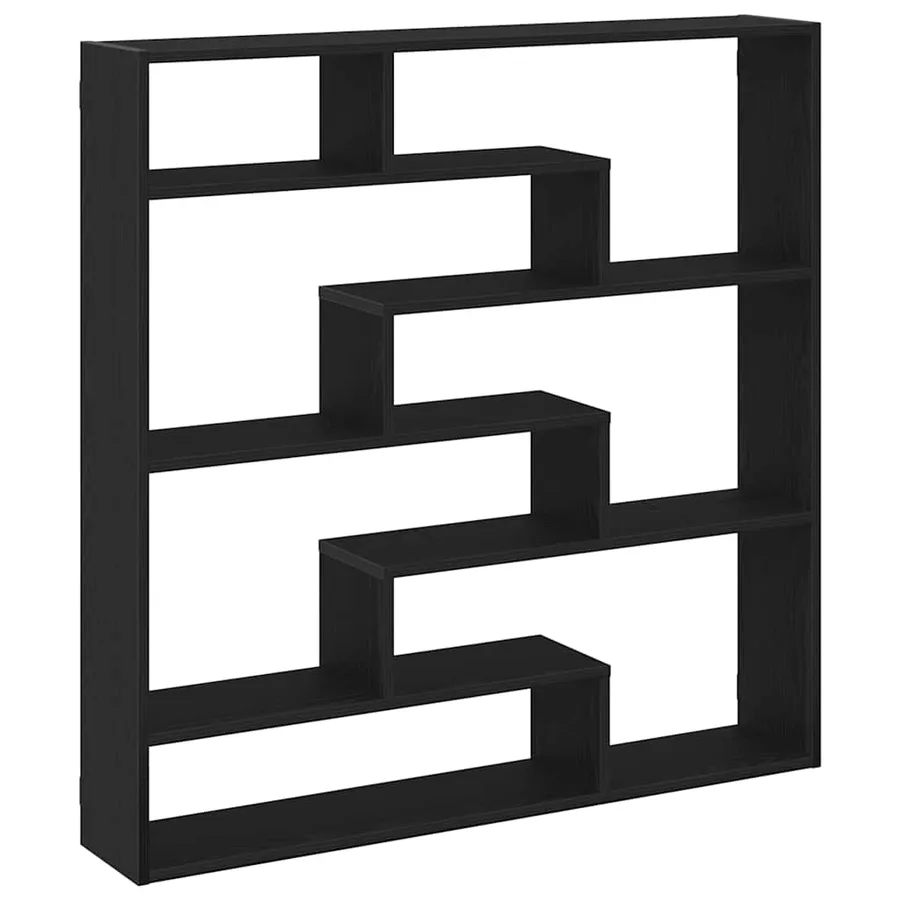 Étagère cube murale 7 compartiments noir bois d'ingénierie - 6