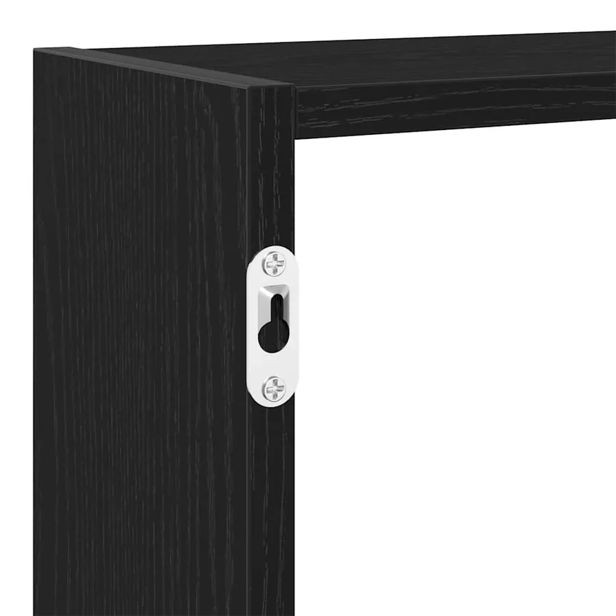 Étagère cube murale 7 compartiments noir bois d'ingénierie - 8