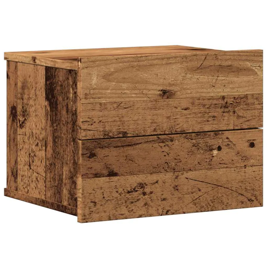 Table de chevet murale vieux bois 40x32x30 cm - 2