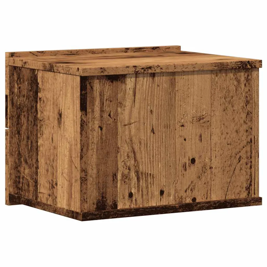 Table de chevet murale vieux bois 40x32x30 cm - 6