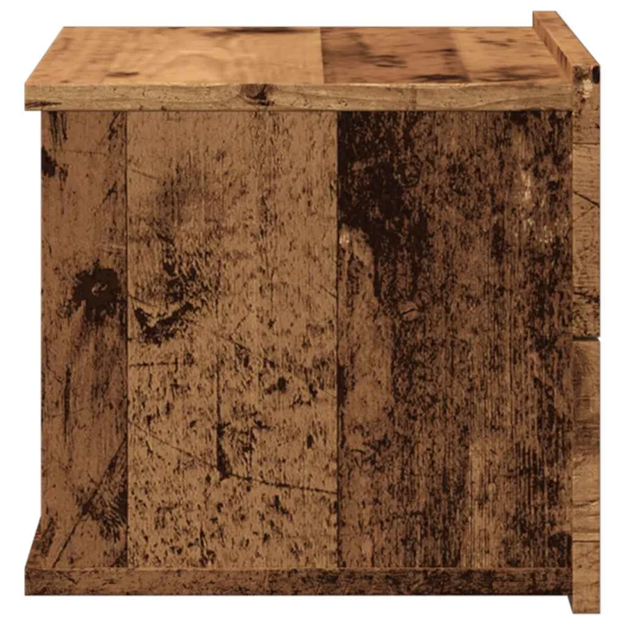 Table de chevet murale vieux bois 40x32x30 cm - 7