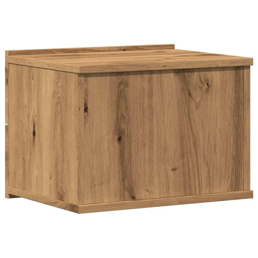 Table de chevet murale chêne artisanal 40x32x30 cm - 6