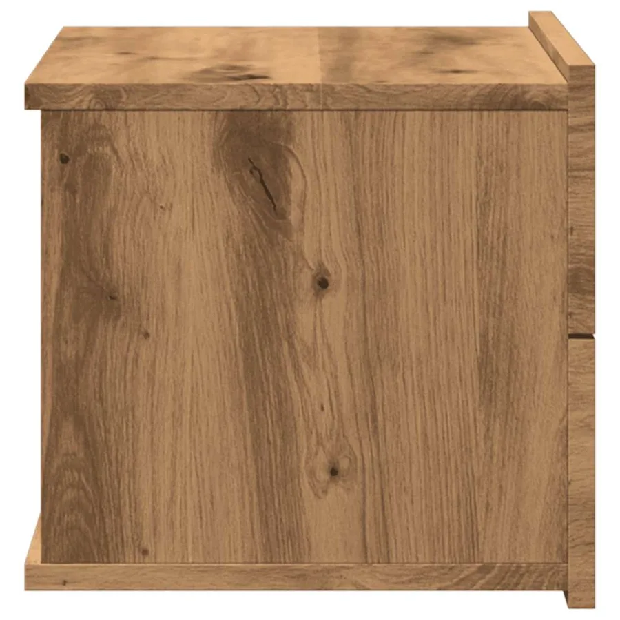 Table de chevet murale chêne artisanal 40x32x30 cm - 7