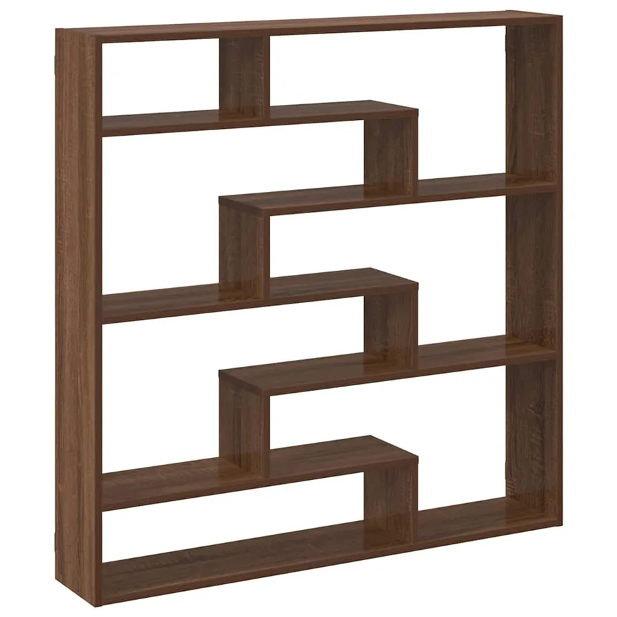 Étagère cube murale 7 compartiments chêne marron - 2