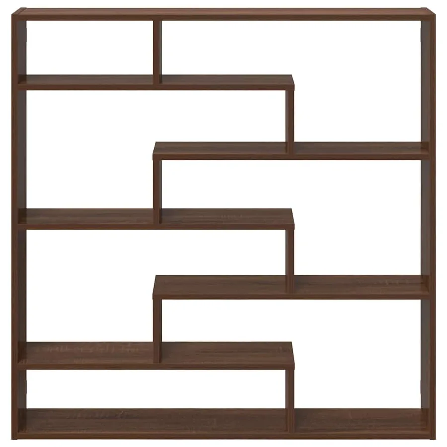 Étagère cube murale 7 compartiments chêne marron - 4