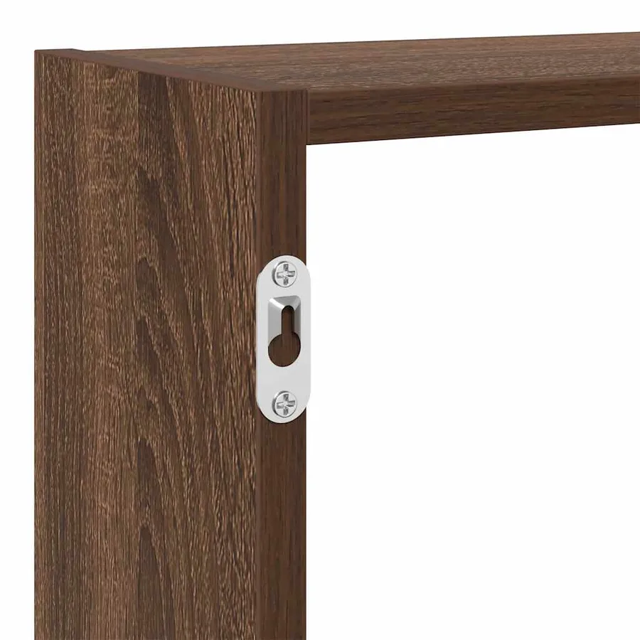 Étagère cube murale 7 compartiments chêne marron - 8