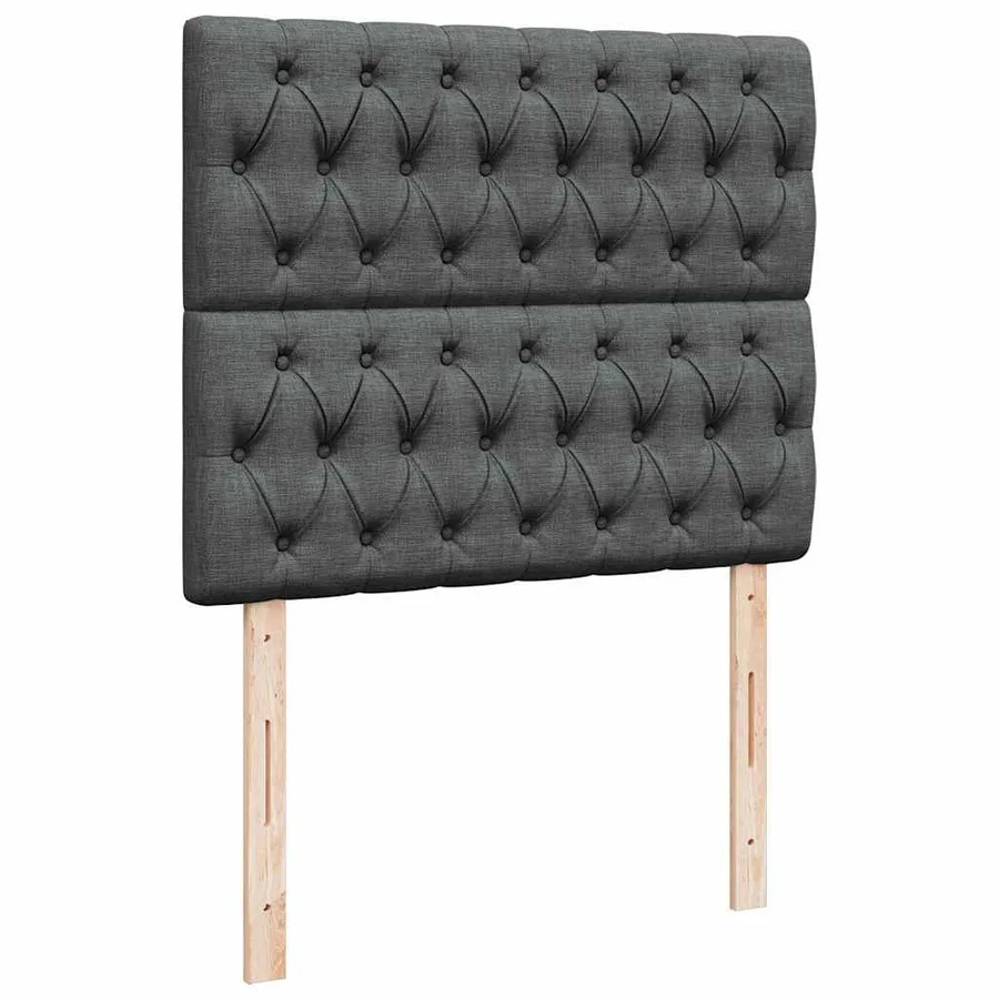 Cadre de lit ottoman avec matelas gris foncé 120x200cm tissu - 9