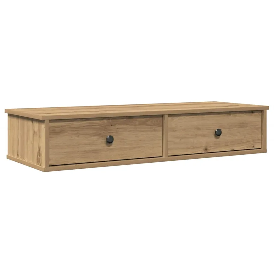 Étagère murale avec tiroirs chêne artisanal bois d'ingénierie - 2