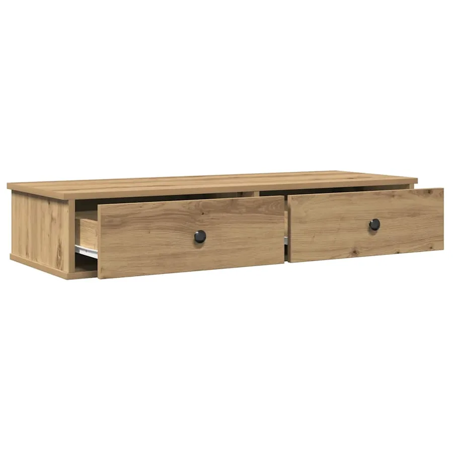 Étagère murale avec tiroirs chêne artisanal bois d'ingénierie - 7