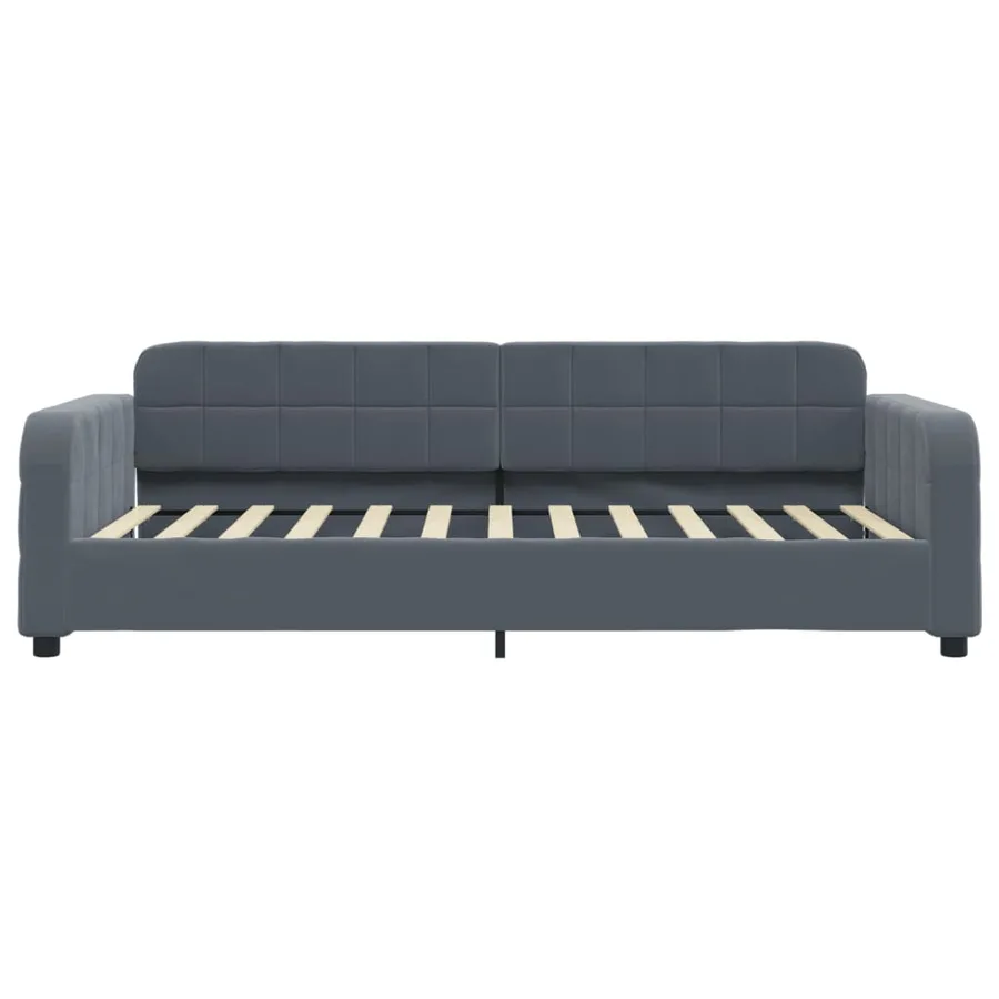 Lit de jour avec gigogne sans matelas gris foncé 100x200 cm - 7