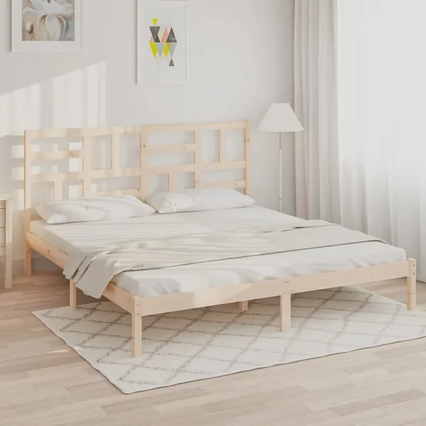 Cadre de lit sans matelas bois massif 180x200 cm