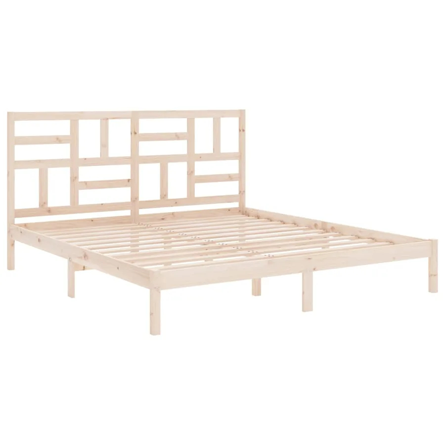Cadre de lit sans matelas bois massif 180x200 cm - 4