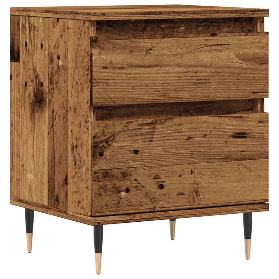 Table de chevet vieux bois 40x35x50 cm bois d’ingénierie - 2