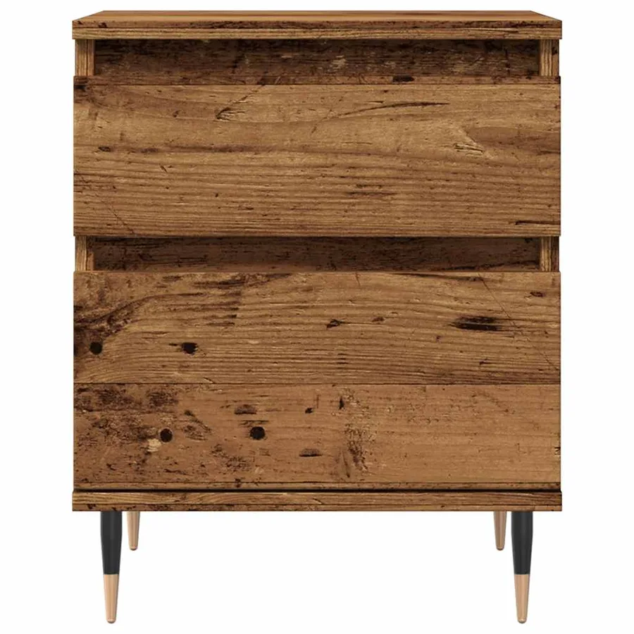 Table de chevet vieux bois 40x35x50 cm bois d’ingénierie - 5